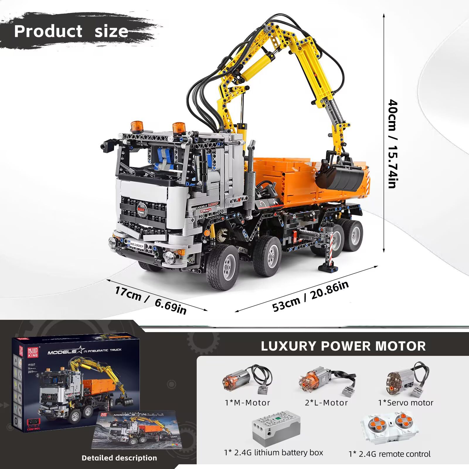 Конструктор Mould King 19007 Technic Crane Truck 2819 Деталі Пульт Дистанційного Керування, фото №5 Конструктор Mould King 19007 Technic Crane Truck 2819 Деталі Пульт Дистанційного Керування, фото №5