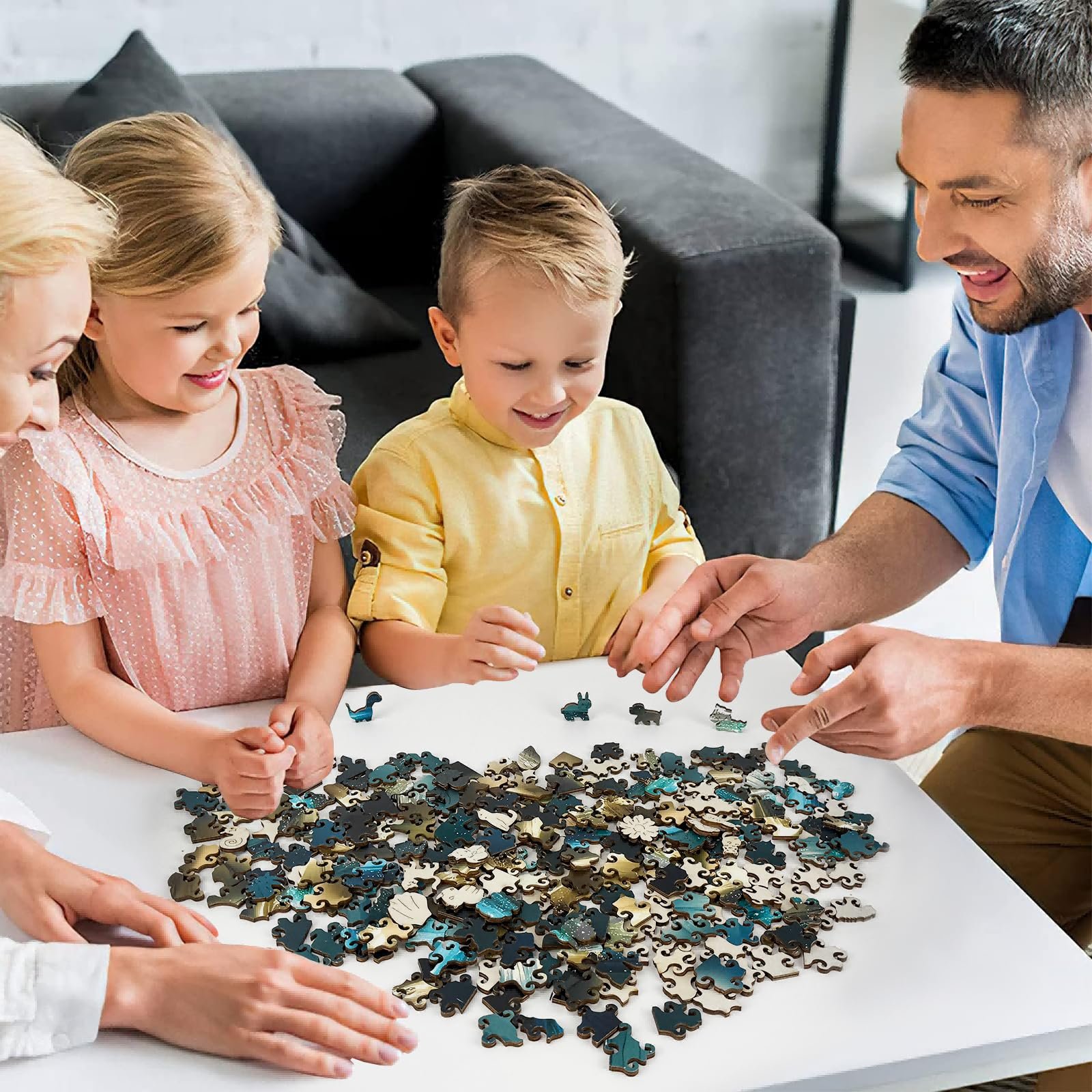 Дерев'яний пазл Унікальна форма тварин 270 елементів 28.5 x 38.3 см, фото №6