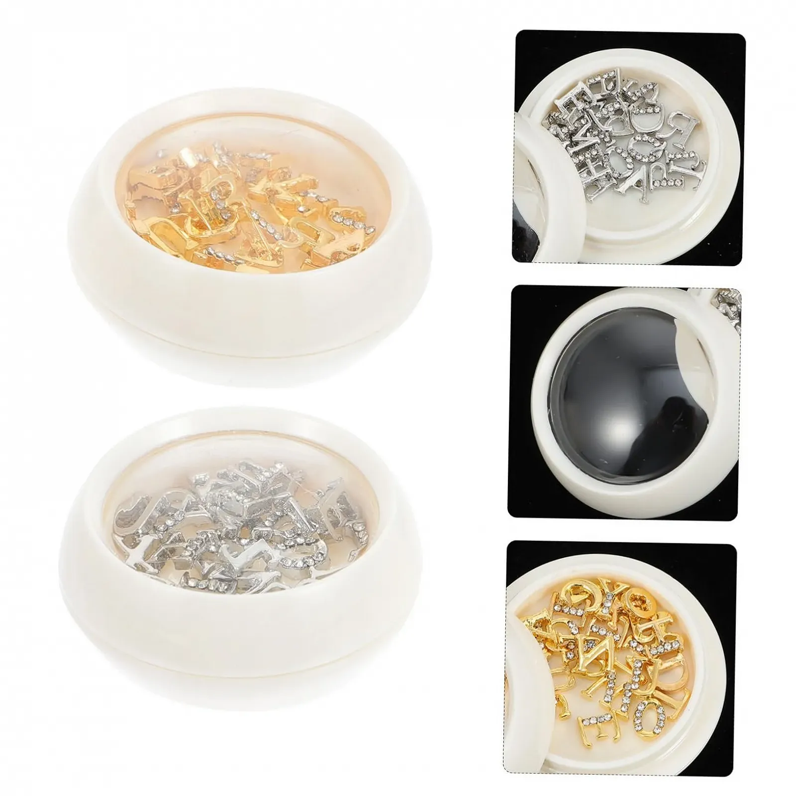 Металлические буквы для ногтей FRCOLOR, 2 коробки, украшения для ногтей, декор для ногтей с буквами со стразами, буква A, изготовлены из сплава металла цинка, 3D заколка для волос, лак для ногтей, фото №9