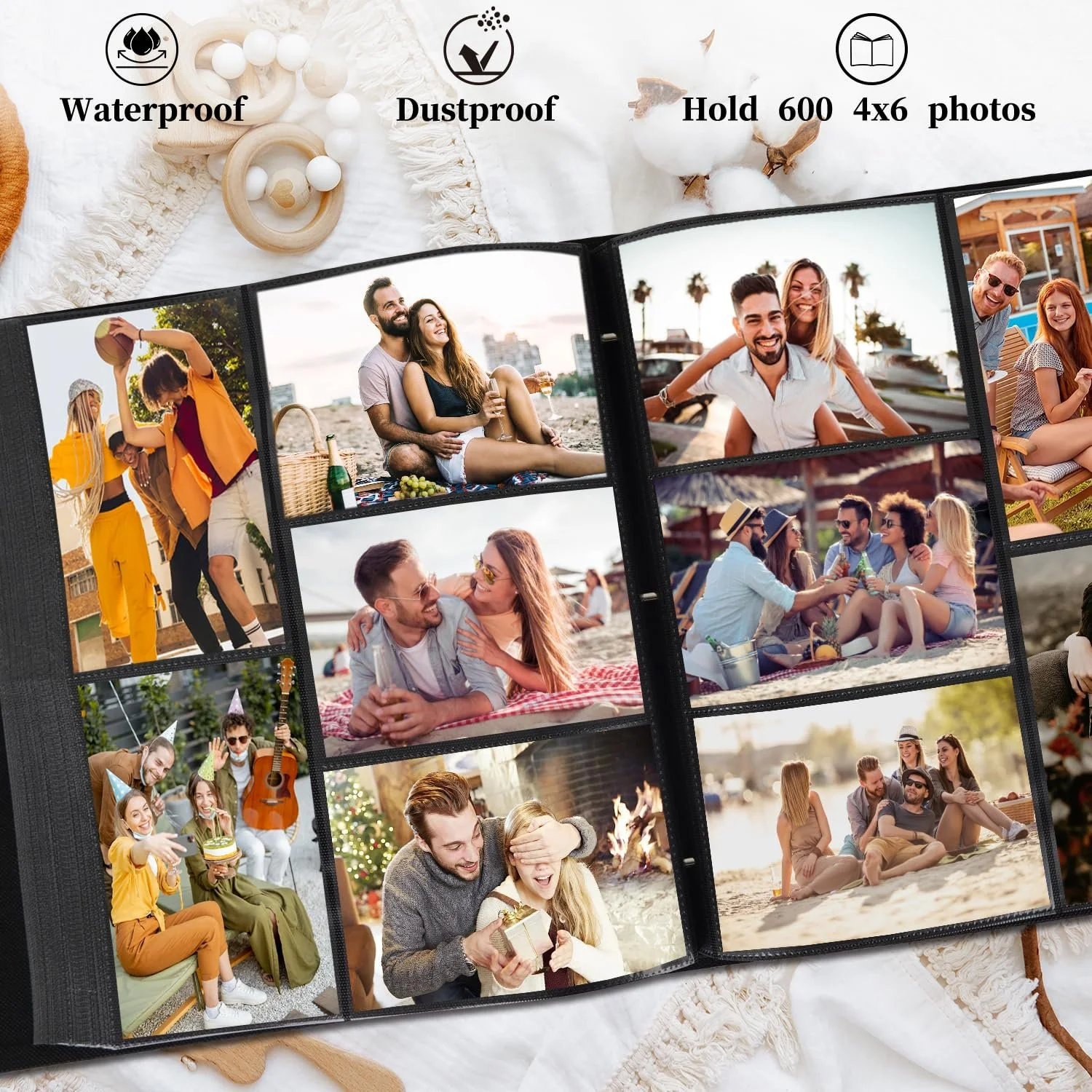 Фотоальбом Miaikoe 6x4 6x4 - Вмещает 600 фотографий - Очень большая емкость - Кожаная обложка - Свадебное фото - Вмещает 600 альбомных фотографий 4x6 - Бежевый, фото №3 Фотоальбом Miaikoe 6x4 6x4 - Вмещает 600 фотографий - Очень большая емкость - Кожаная обложка - Свадебное фото - Вмещает 600 альбомных фотографий 4x6 - Бежевый, фото №3