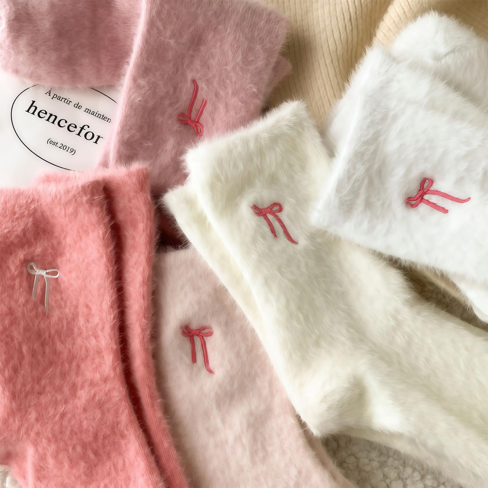 Шкарпетки з бантом для жінок, 5 пар, розмір 39-42, фото №2