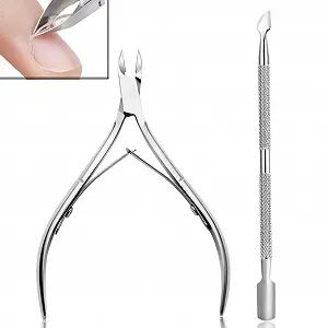 Набор для маникюра 2 предмета, серебряный - Фото 1