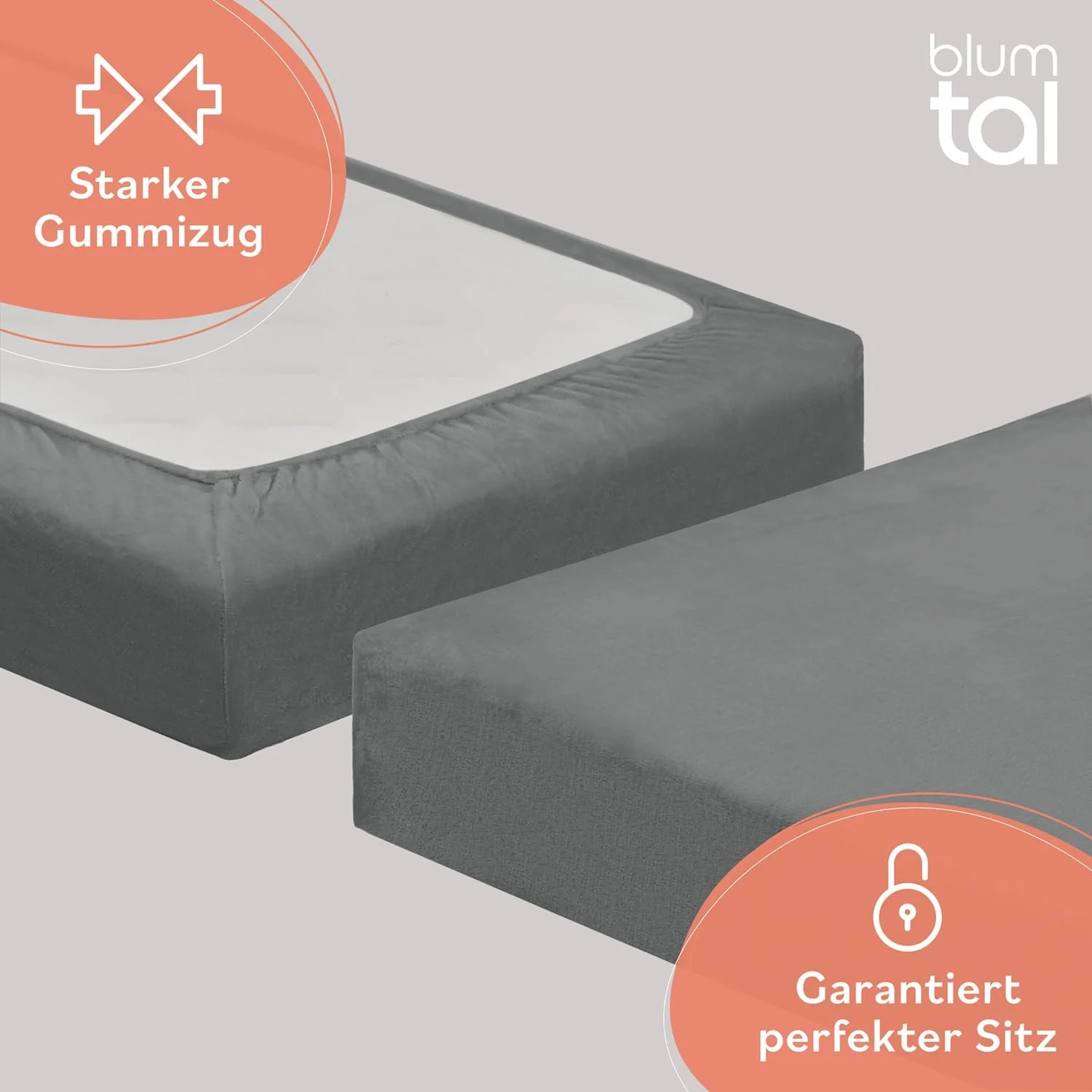 Простынь на резинке Blumtal Cashmere Touch 90 x 200 см, плюшевая, Oeko-Tex сертифицированная, мягкая, из микрофибры, зимне-серая, фото №4