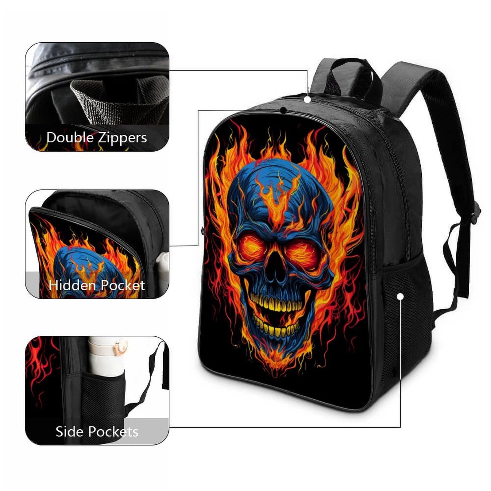 Шкільний рюкзак DPEOANEBN Skull 40x28x16см, фото №3