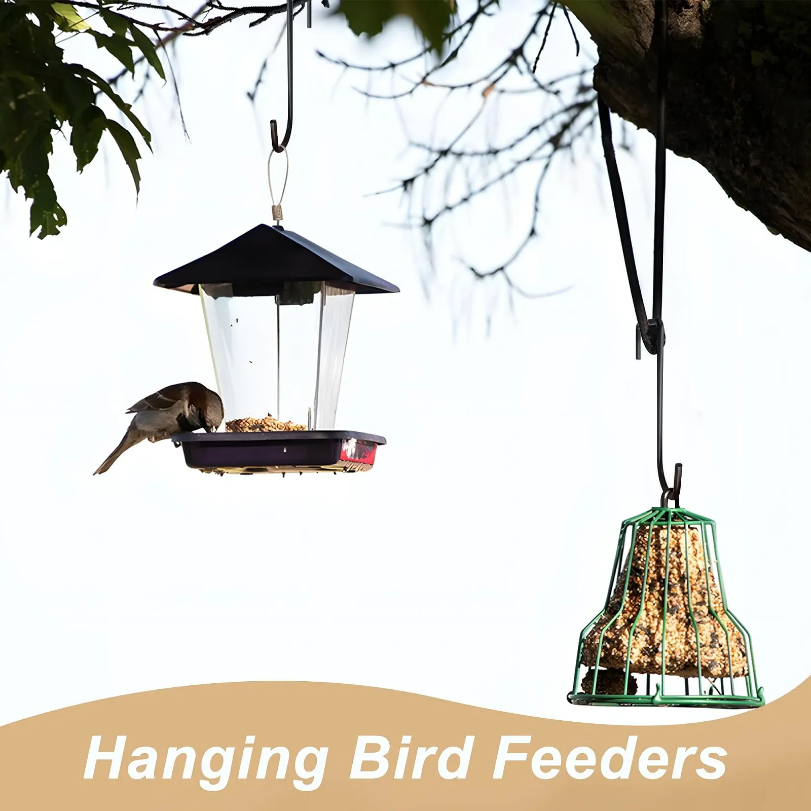 Гачки для підвішування S-подібні 2 шт. Металеві для огорожі, патіо та балкона Чорні, фото №5