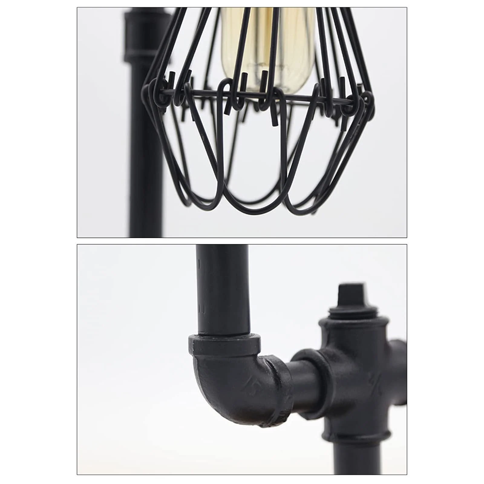 Настільна лампа Vintage Metal ретро дерев'яна індустріальна E27, фото №3