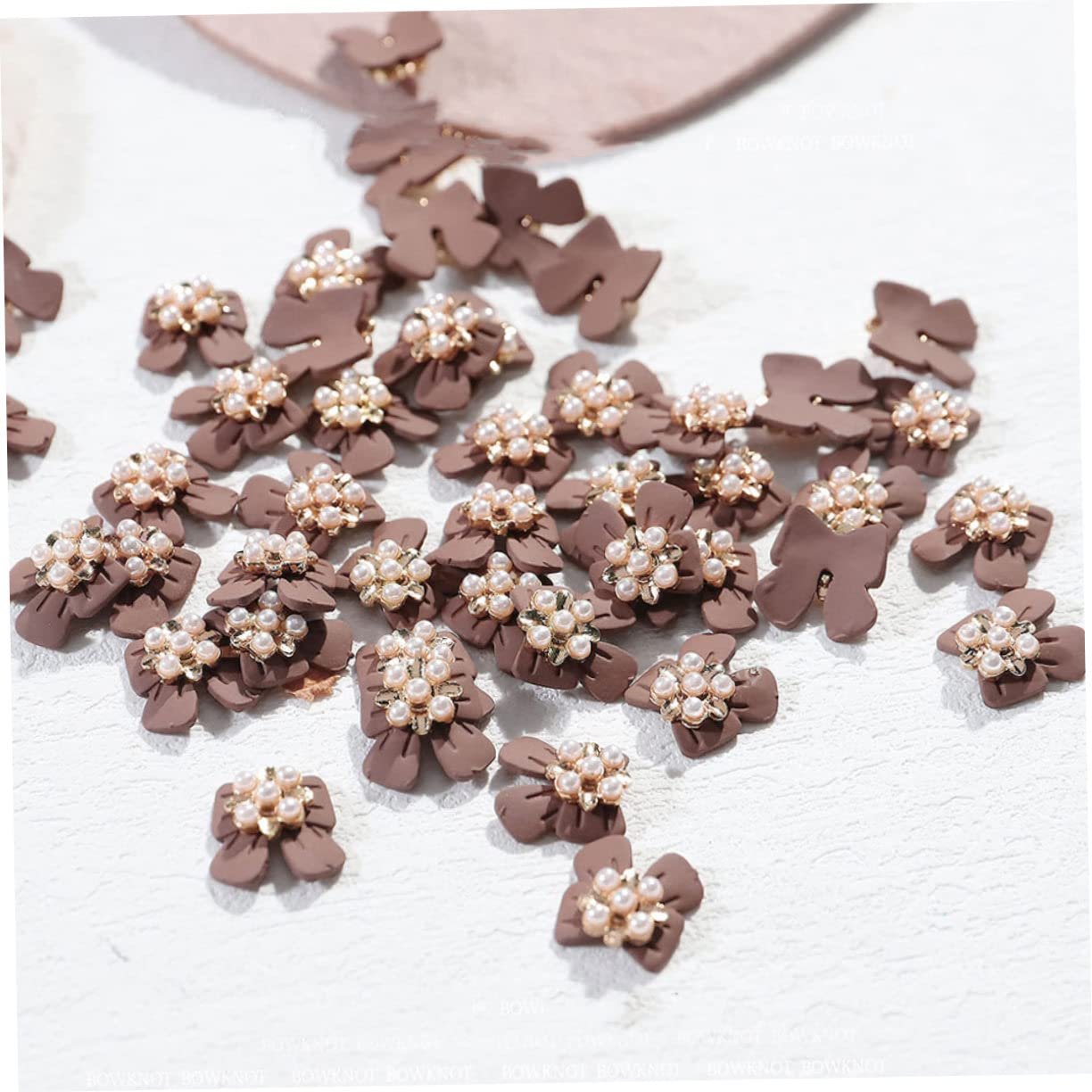 Прикраси у формі бантика Beavorty, блискітки для манікюру, конфетті, перлинні дизайни, кристали, 3D-шарми зі сплаву, фото №3