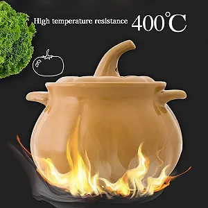 Кастрюля керамическая в форме тыквы с крышкой 3100 мл synthetic.ua - Фото 1