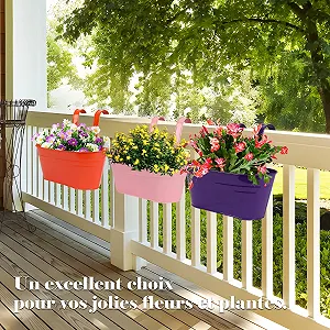 Подвесной цветочный горшок Металлический С двойными крючками Оранжевый и желтый synthetic.ua - Фото 1