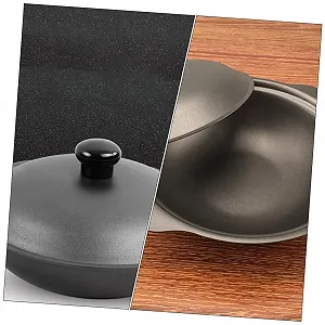 Каструля чавунна Small з кришкою для плову та тушкування Чорна synthetic.ua - Фото 1