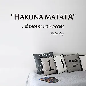 Наклейка на стіну home Hakuna Matata Inspirational Quotes The Lion King 14 x 57 см - Фото 1