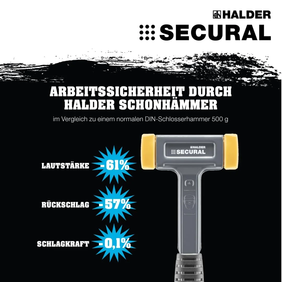 Безінерційний молоток SECURAL Plus 3380.140 цільнометалевий 30x40 мм, фото №2