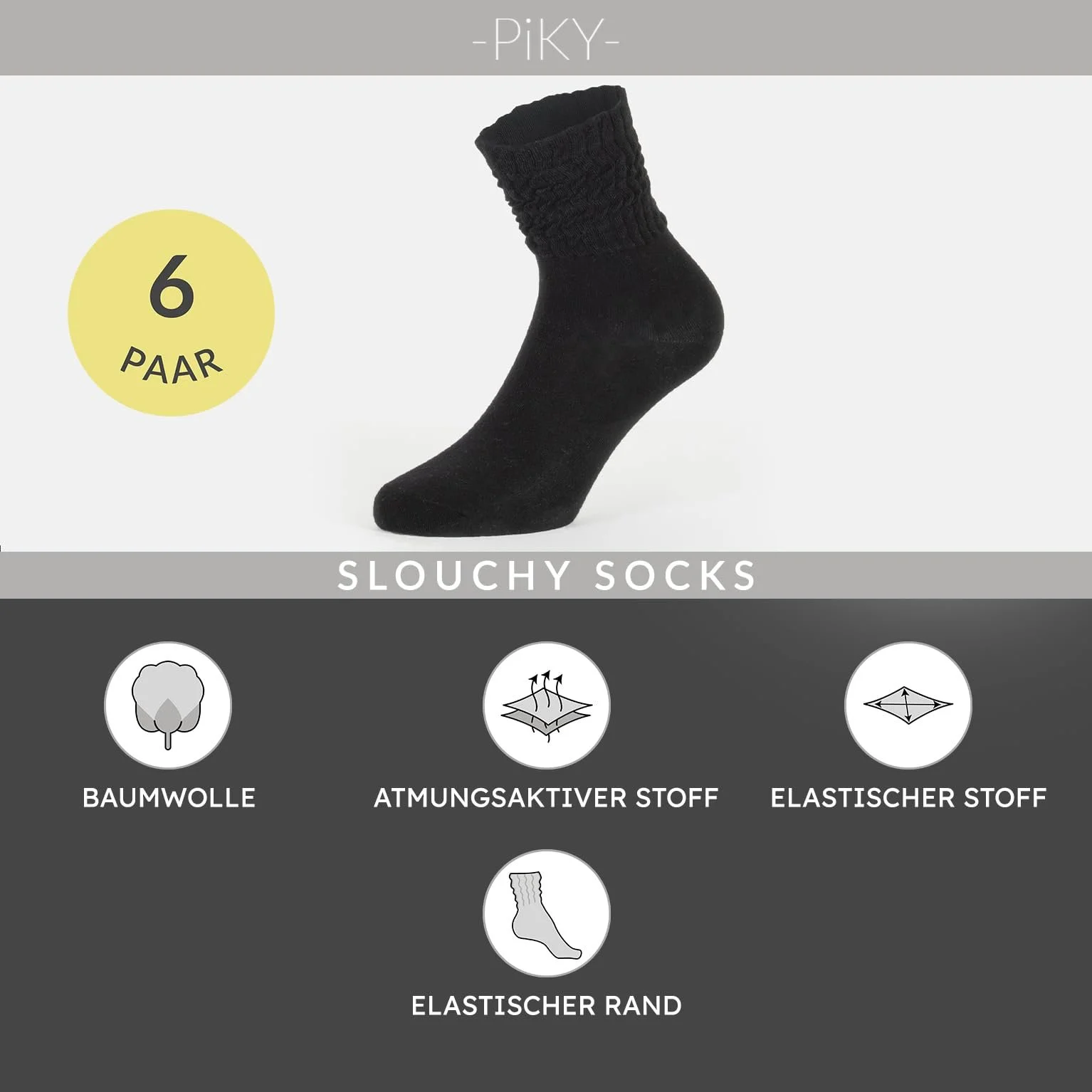 Шкарпетки Slouchy PIKY, 6 пар, фото №3