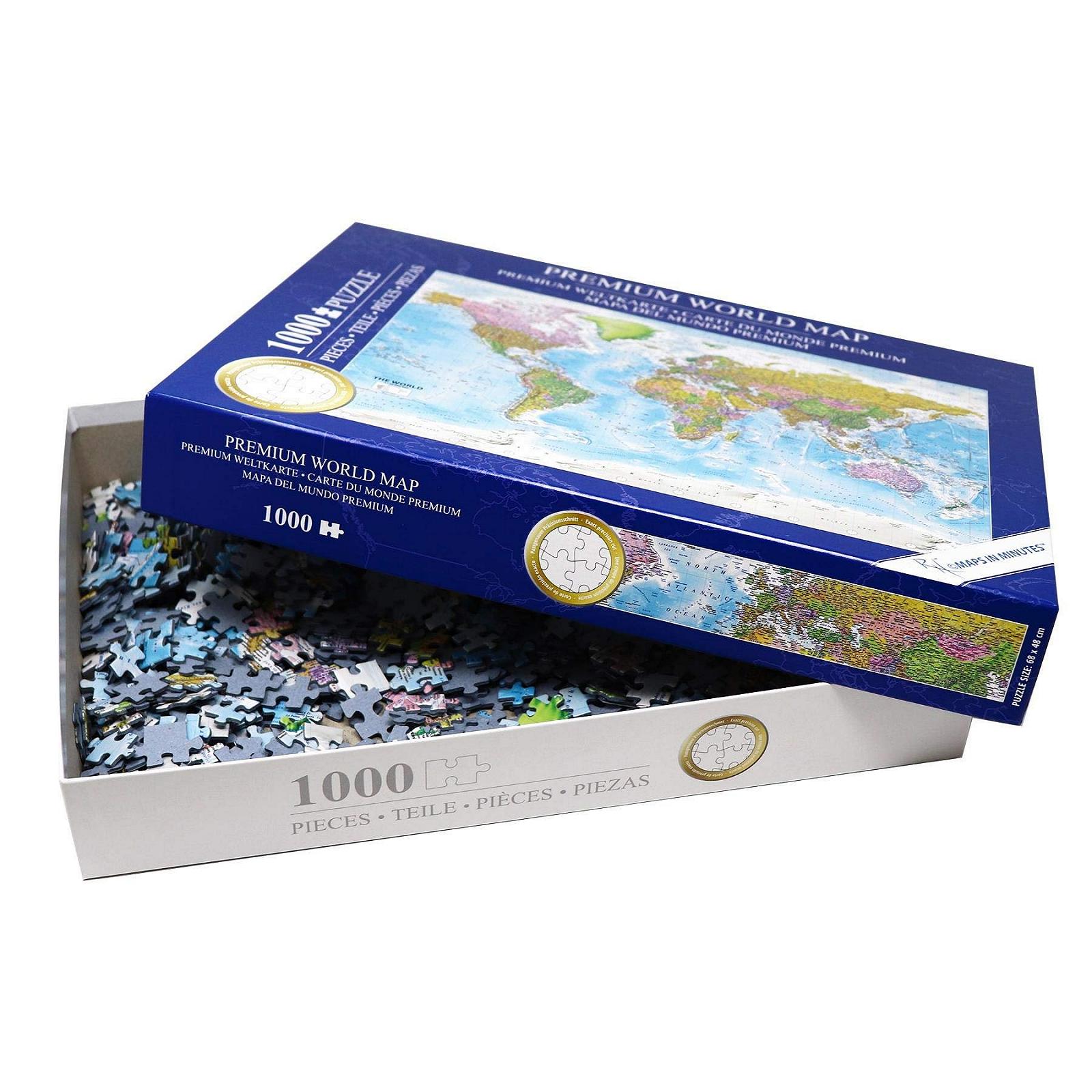 Пазл XXL Close Up Maps in Minutes World Map 1000 элементов 68 x 48 см, фото №4