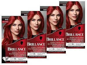 Крем-фарба для волосся Brillance Intensive Colour 842 Кашеміровий Червоний, 4 x 160 мл - Фото 1