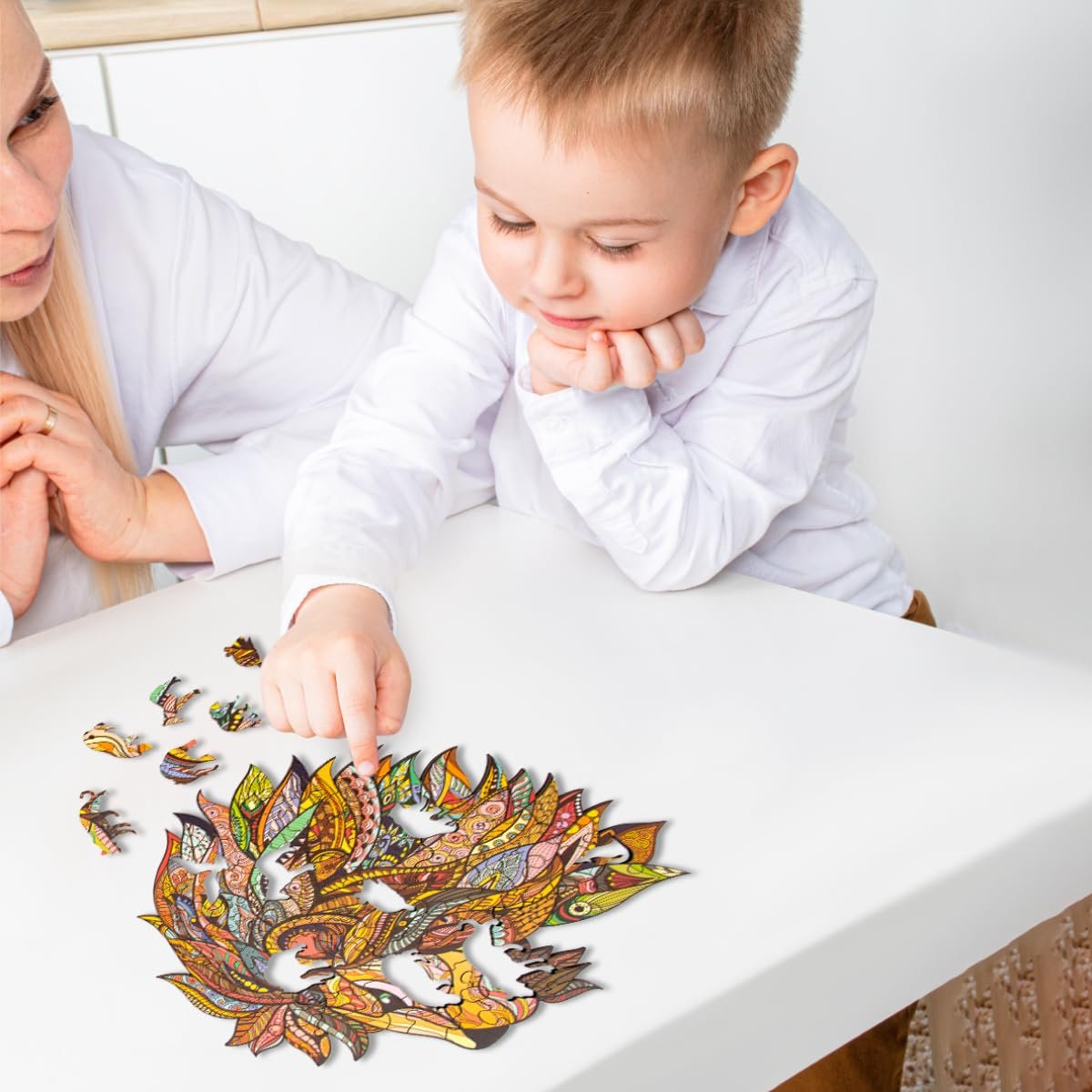 Деревянный пазл Лев Уникальная форма 100 элементов 25 x 23 см, фото №8