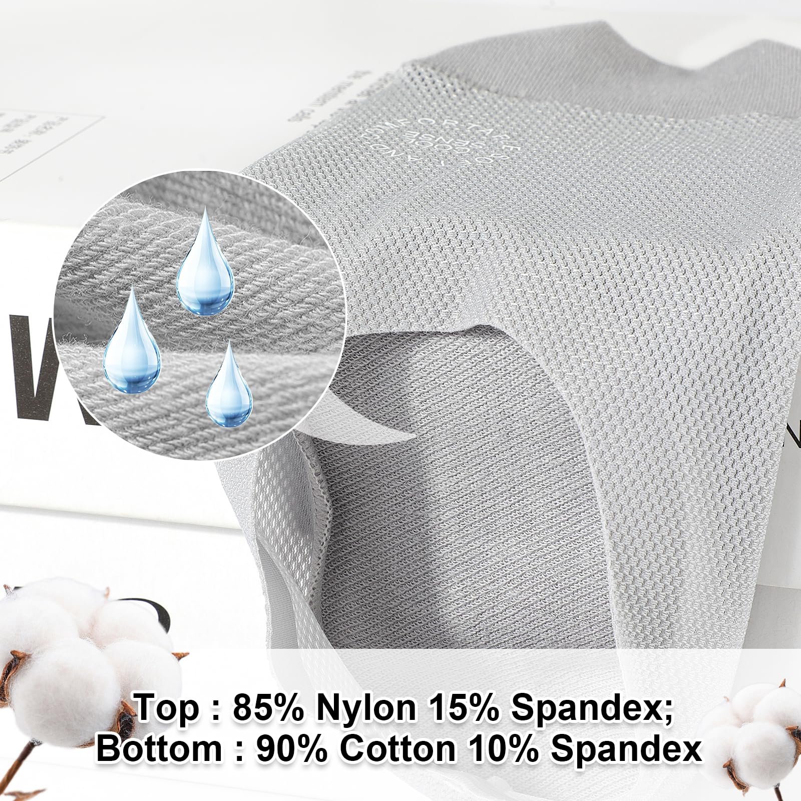 Шкарпетки жіночі, 6 шт., без швів, велика сітка, надзвичайно дихаючі, фото №4