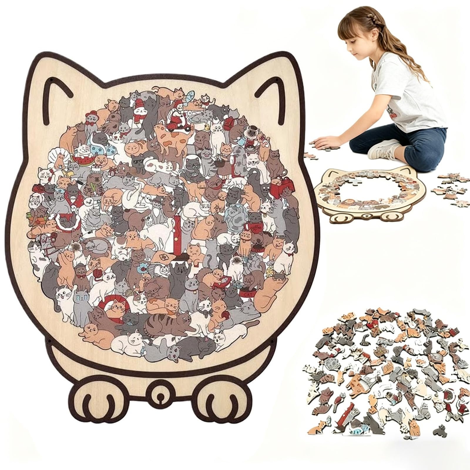 Пазл деревянный Cat 135 деталей Morandi, фото №1 Пазл деревянный Cat 135 деталей Morandi, фото №1