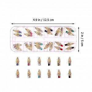 Украшения для ногтей Стразы для ногтей 24 шт. Блестящие украшения для маникюра и акриловых ногтей synthetic.ua - Фото 1