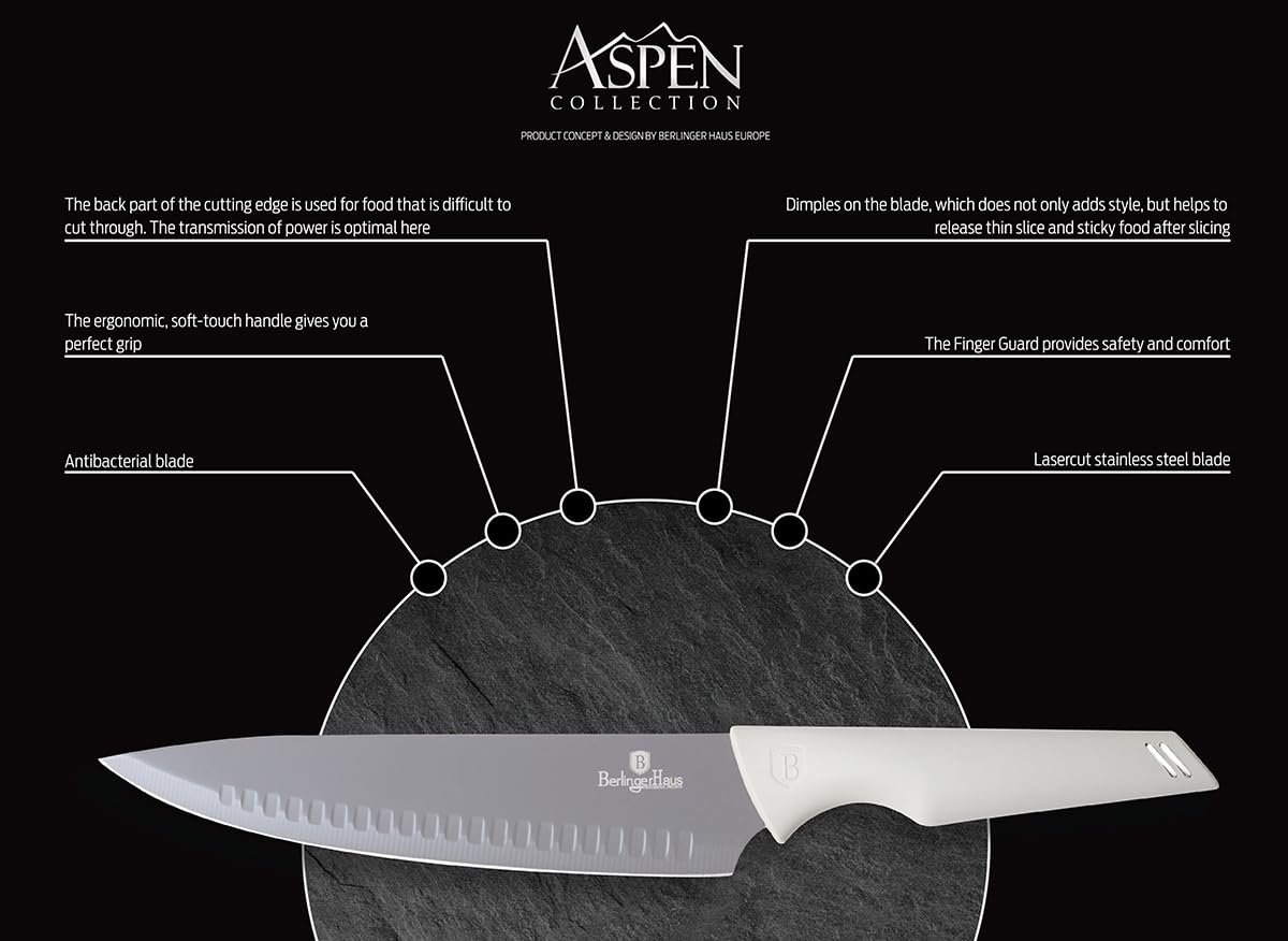 Набір ножів Berlingerhaus Aspen Collection BH-2838, 6 шт. + обробна дошка, фото №5