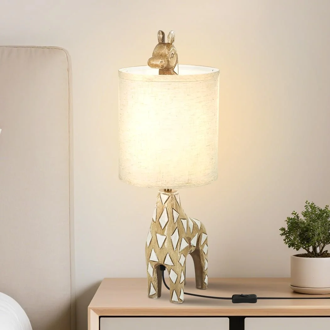 Настільна лампа Giraffe LED з полірезину лляний абажур 56 см E26/E27, фото №6