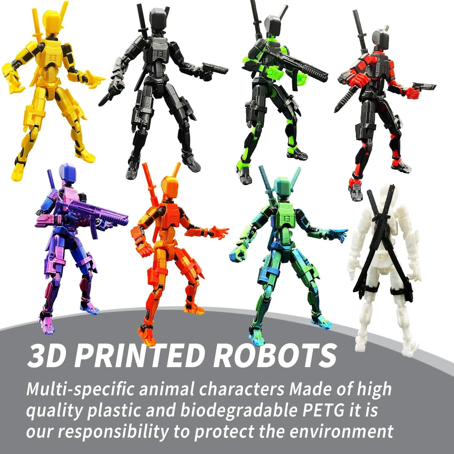 Фигурка T13 Titan 13 3D Printed Multi-Joints Black, Red, Green, фото №2