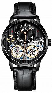 Чоловічий годинник BINGER Ailang Автоматичні Скелетон годинники Шкіряний ремінець - Фото 1