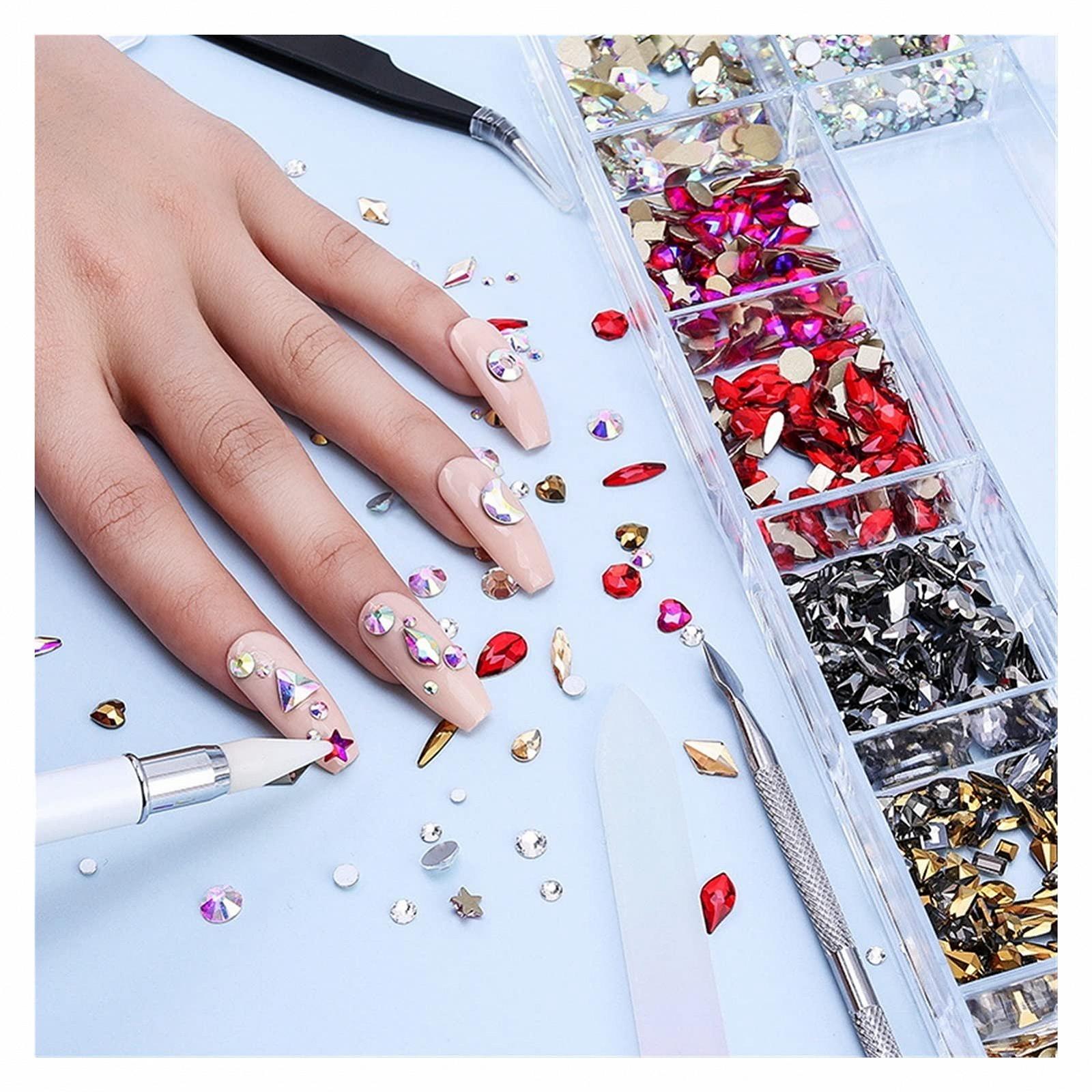 Набір страз для нігтів yaoqijie 2500 штчорний, фото №7