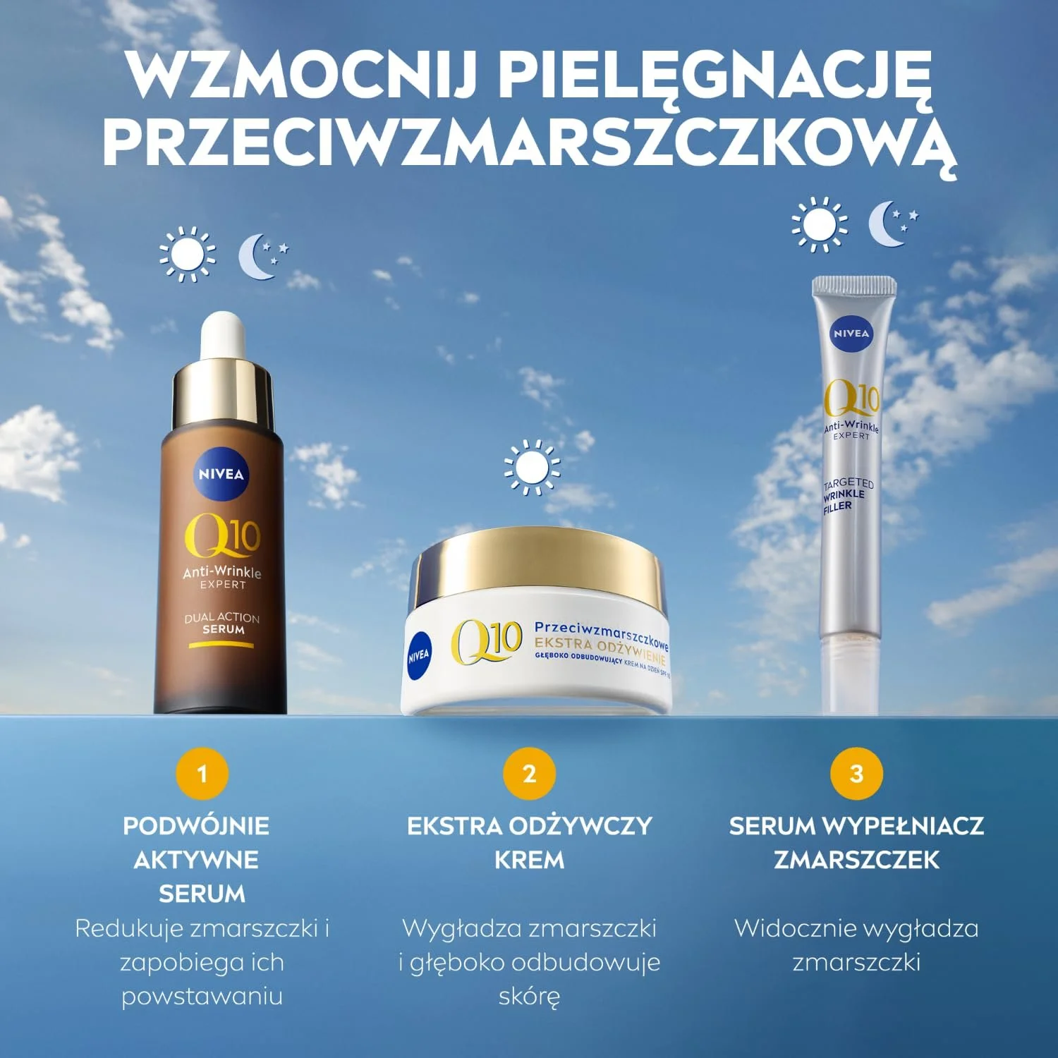 Денний крем проти зморшок NIVEA Q10 Extra Nutrition Reconstructive SPF 15 50 мл, фото №3 Денний крем проти зморшок NIVEA Q10 Extra Nutrition Reconstructive SPF 15 50 мл, фото №3