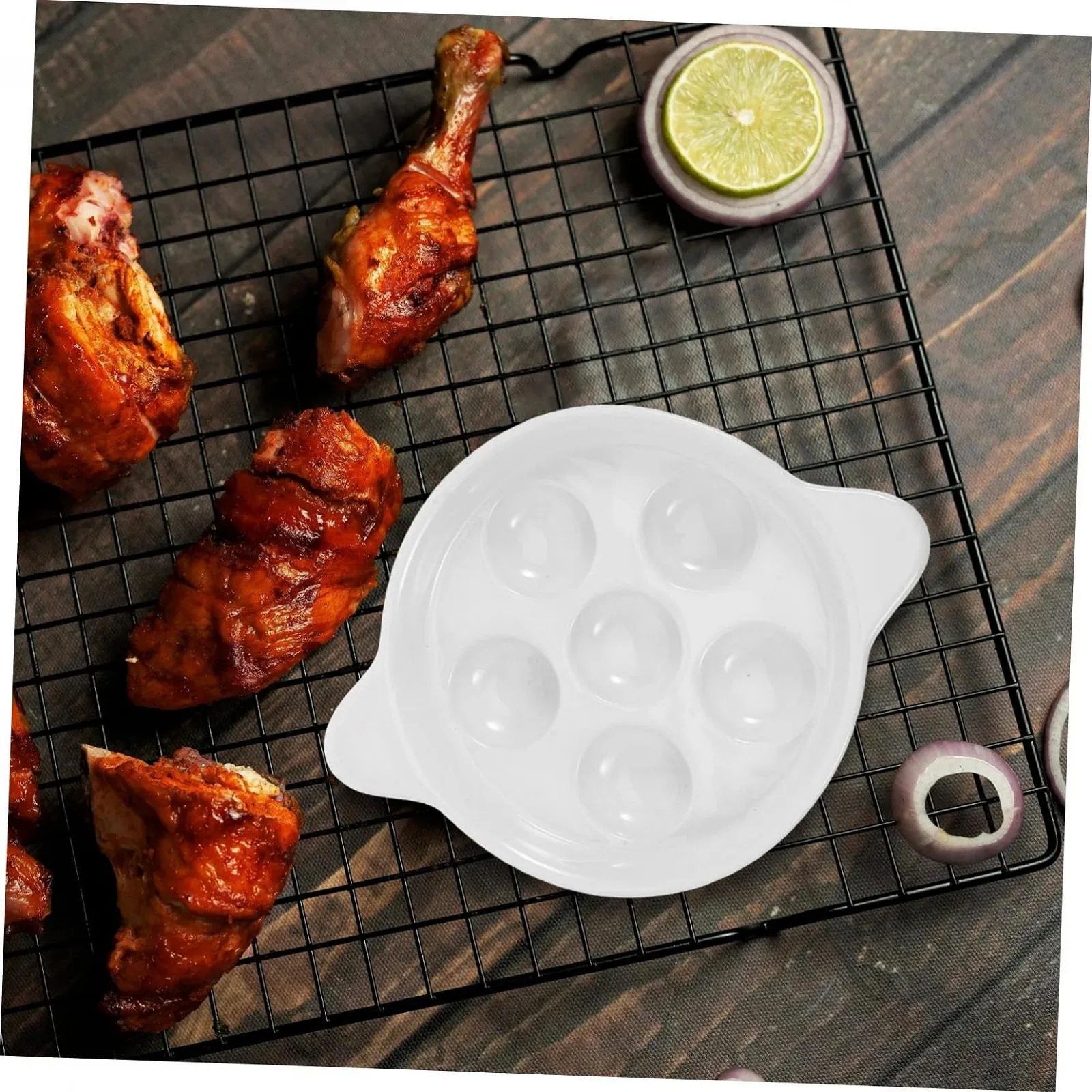 Набір форм для випікання Veemoon 2 шт керамічні для равликів та морепродуктів з ручками та отворами, фото №5