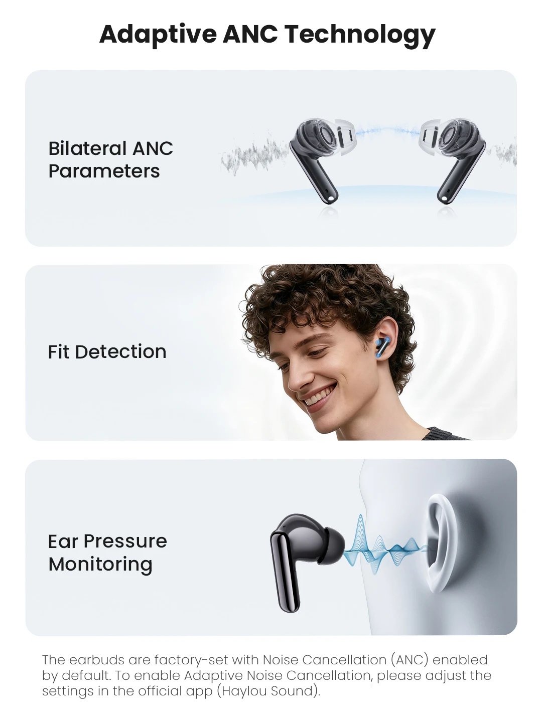 Безпровідні навушники HAYLOU Flowbuds N55 White LDAC Hi-Res Audio 54dB ANC IPX5, фото №14
