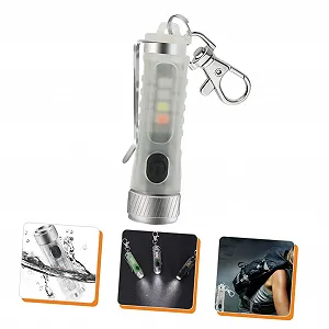 Фонарик iBaselnic Перезаряжаемый Портативный LED Мини-фонарик-брелок для ключей для наружного использования Нержавеющая сталь synthetic.ua - Фото 1