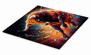 Картина на акриловому склі Posterlounge Spanischer Stier nobelart 70 x 70 см Різнокольорова synthetic.ua - Фото 1