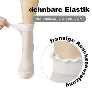 Шкарпетки Sheer з оборками Nude Ultrad6nne Atmungsaktiv Elegant, 12 пар - Фото 1