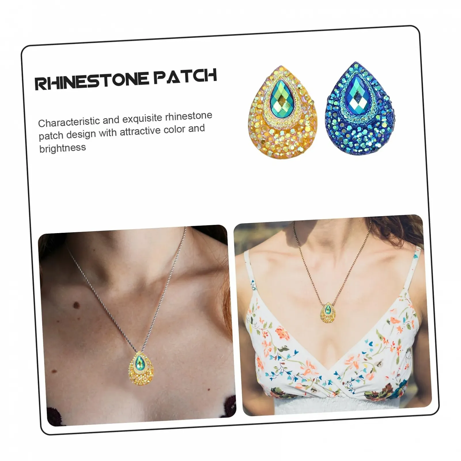 Стрази Краплеподібні 100 шт., Набір скляних каменів для рукоділля, прикрас, кришталеві камені, смола, фото №6