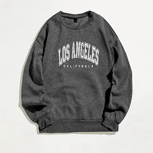 Винтажный свитшот с принтом Los Angeles, Калифорния, Backwoods Ästhetische, однотонная одежда с принтом букв, круглый вырез, графический, свободный крой, осенний комфорт, коллекция 2025 synthetic.ua - Фото 1