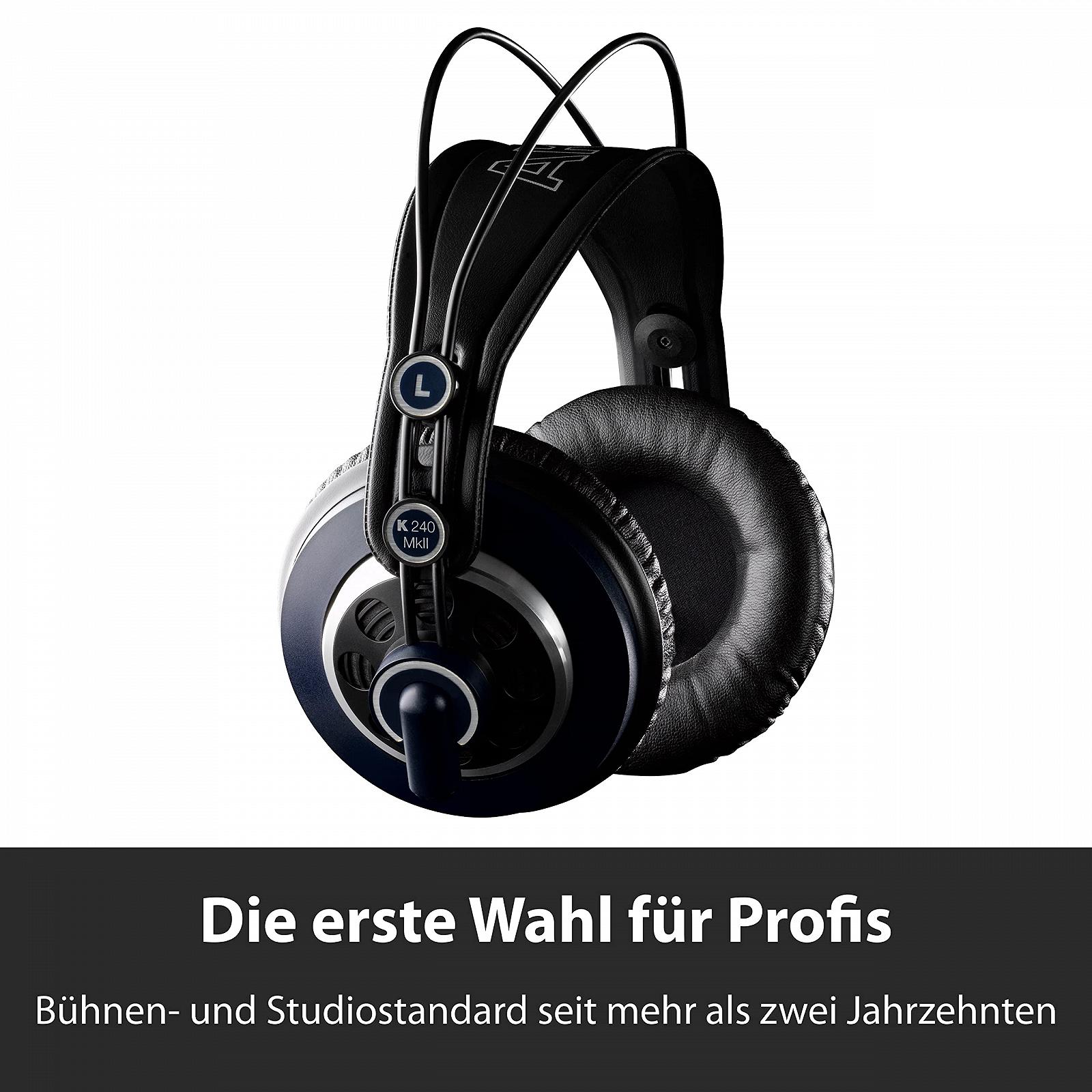 Наушники AKG K240 MKII Профессиональные полуоткрытые Over-Ear Черный и Синий, фото №6