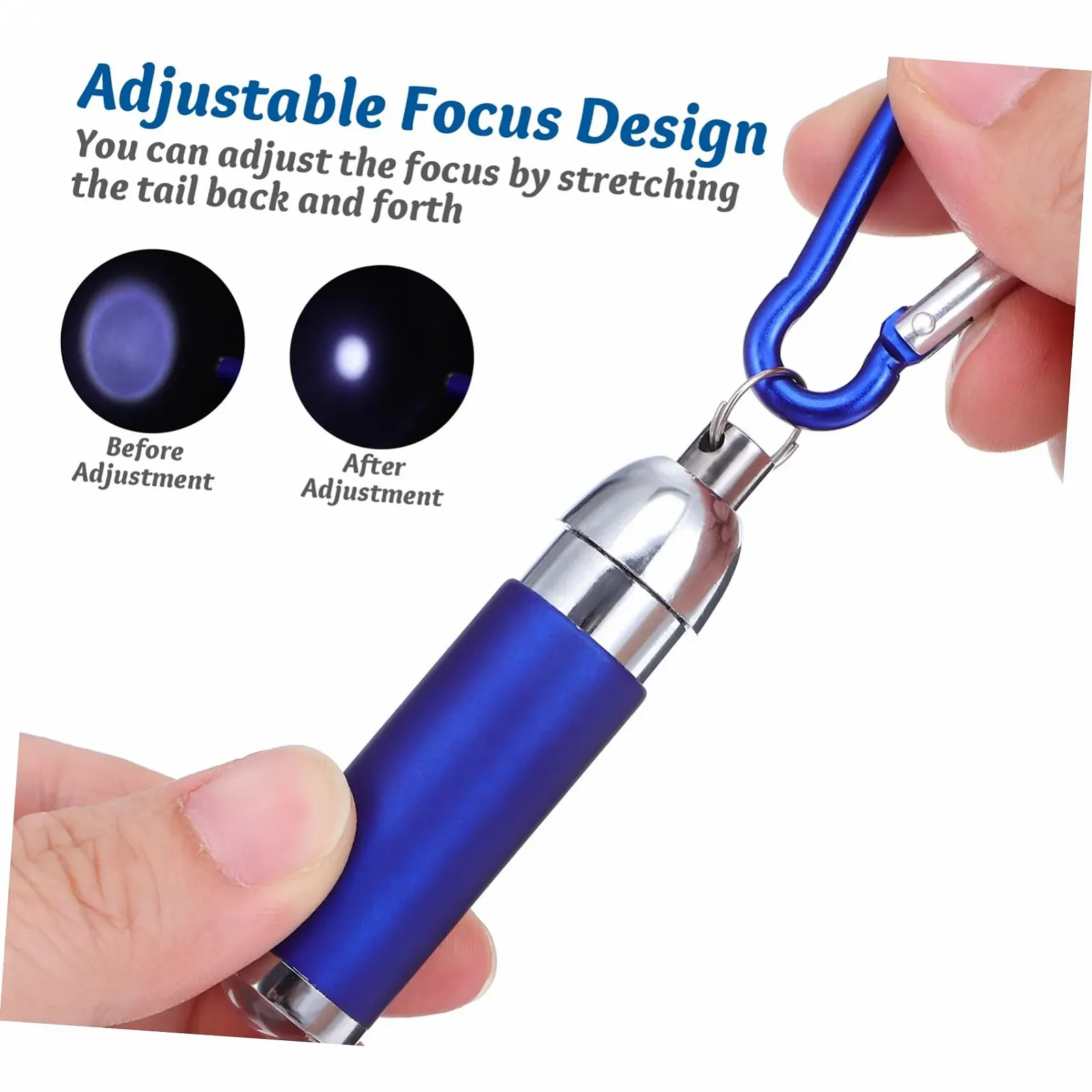 Фонарик OSALADI Маленький Led Kарабин Kлипса Алюминиевый сплав для кемпинга, освещения, портативный для рюкзака и брелока, фото №3