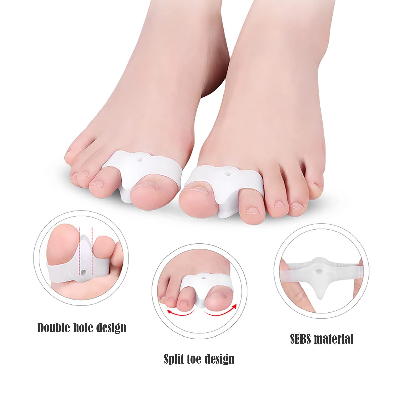 Комплект рукавів для захисту від вальгусної деформації 3 шт., нехірургічна корекція Hallux Valgus, фото №2