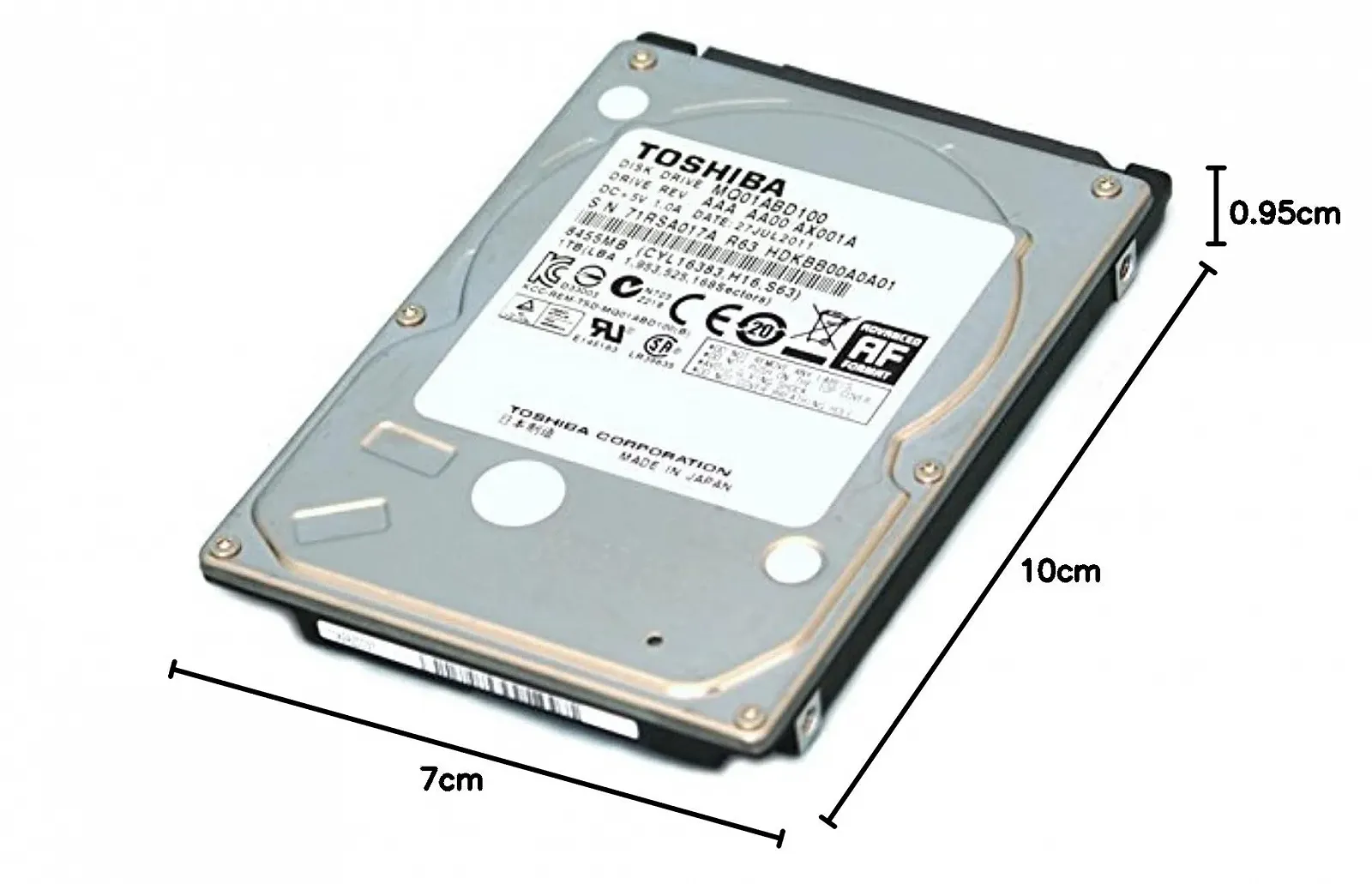 Внутренний жесткий диск Toshiba MQ01ABD100 1 TB SATA 3 GB/s 5400 об/мин 2.5 дюйма 9.5 мм, фото №8