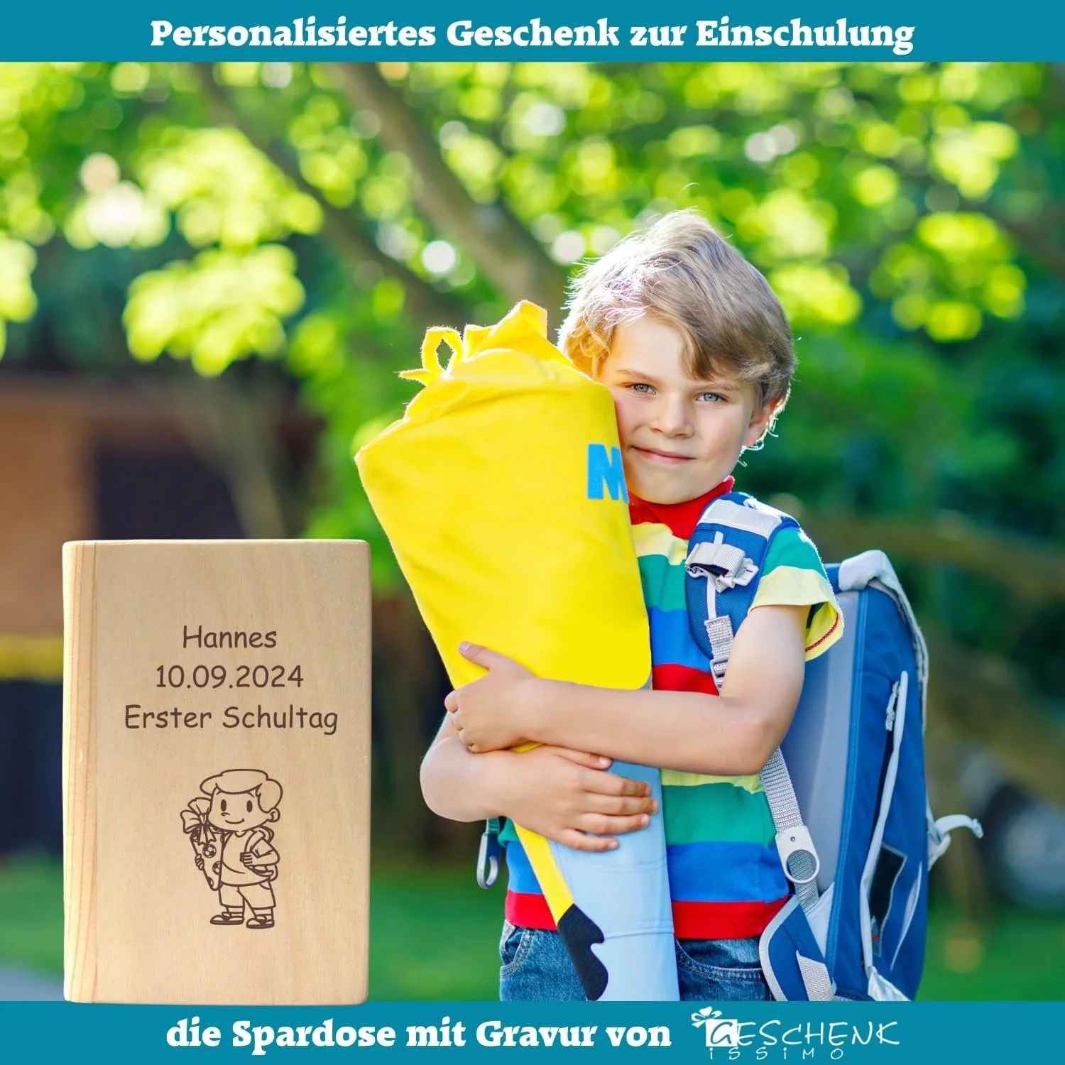 Скарбничка Wooden School Enrolment Personalised Book Shape, фото №2