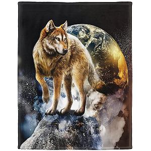 Одеяло YISUMEI Фланель Флис Волк Земля, 150 x 200 см - Фото 1