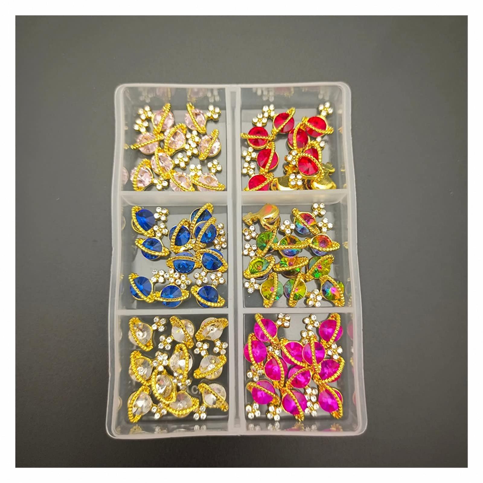 Украшения для ногтей Планета, 60 шт/бокс, розовые/зеленые/голубые Космические стеклянные стразы 10 мм x 10 мм, Тип 06, фото №1