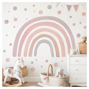 Наклейка на стену Little Deco DL5096-05-XL Радуга Точки Акварель Бохо - Фото 1