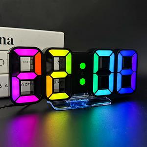 3D LED Цифровий Будильник Seutgjie, Настільний/Настінний Годинник, 14 RGB Зміни Кольорів - Фото 1