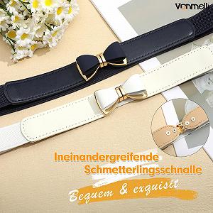 Еластичний пояс VONMELLI для жінок з пряжкою-бантом synthetic.ua - Фото 1