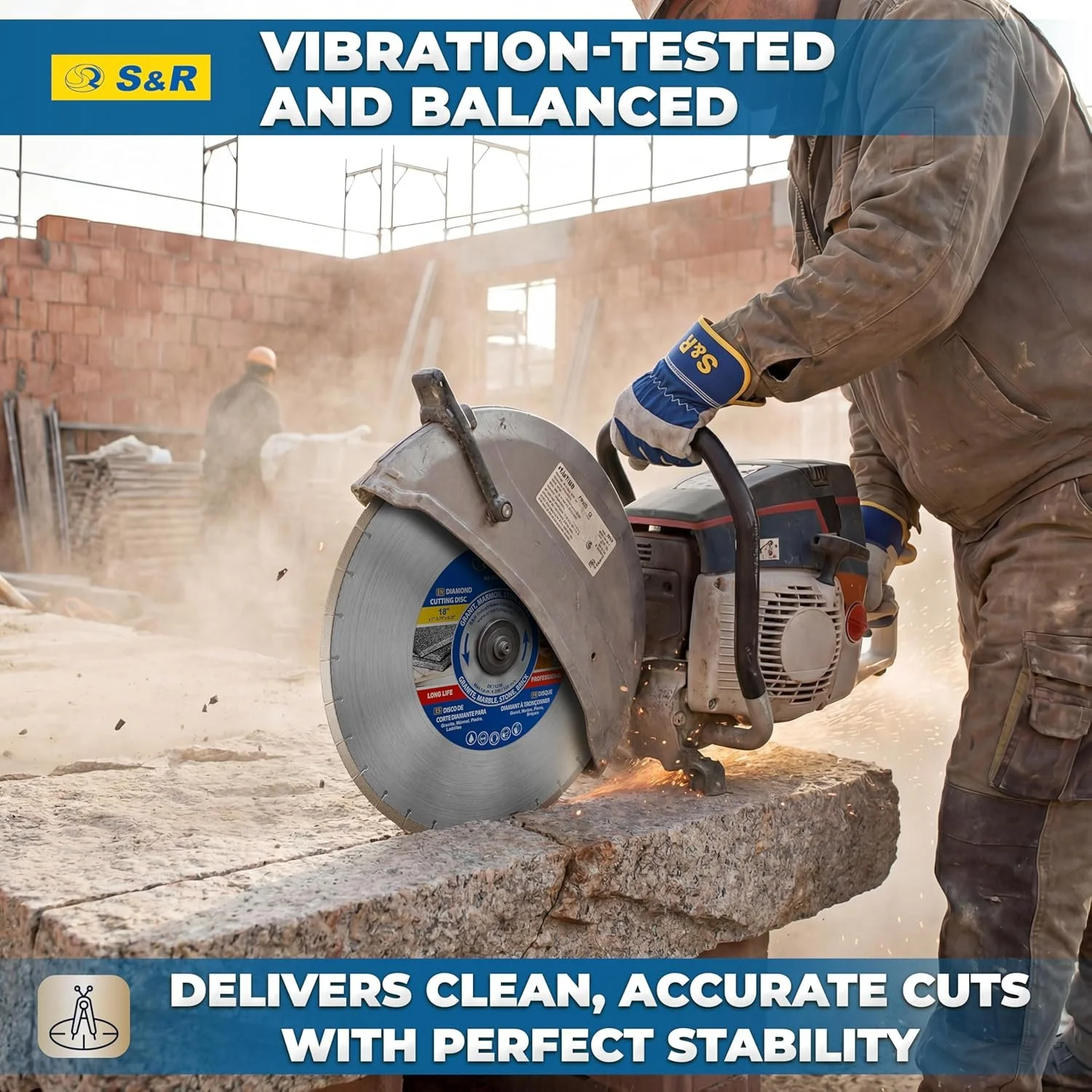 Алмазний відрізний диск S&R / 450 x 25,4 мм / Срібний, фото №8