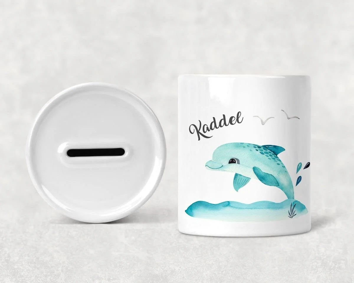 Скарбничка дитяча Mikalino Дельфін Керамічна Біла One Size, фото №2