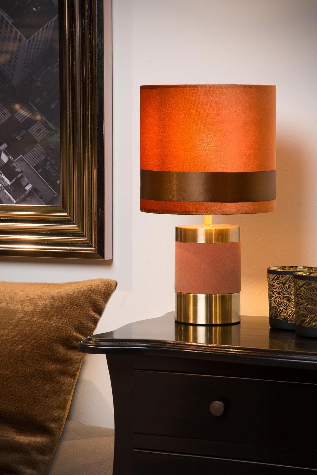 Настільна лампа LUCIDE Extravaganza Frizzle Діаметр 18 см 1 x E14 Коричнева, фото №5