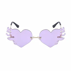 Солнцезащитные очки Сердце LJCZKA Без оправы Пламя Унисекс synthetic.ua - Фото 1